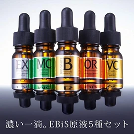 Ebisu Cosmetics (EBiS) Beauty Solution Set of 5 Types, Made in Japan, Present, Collagen, Tranexamic Acid, Vitamin C Derivative, Plant Placenta, Mandarin Orange