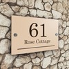 Badgemaster Modern Desert Beige House Number Sign Plaque Stainless Steel