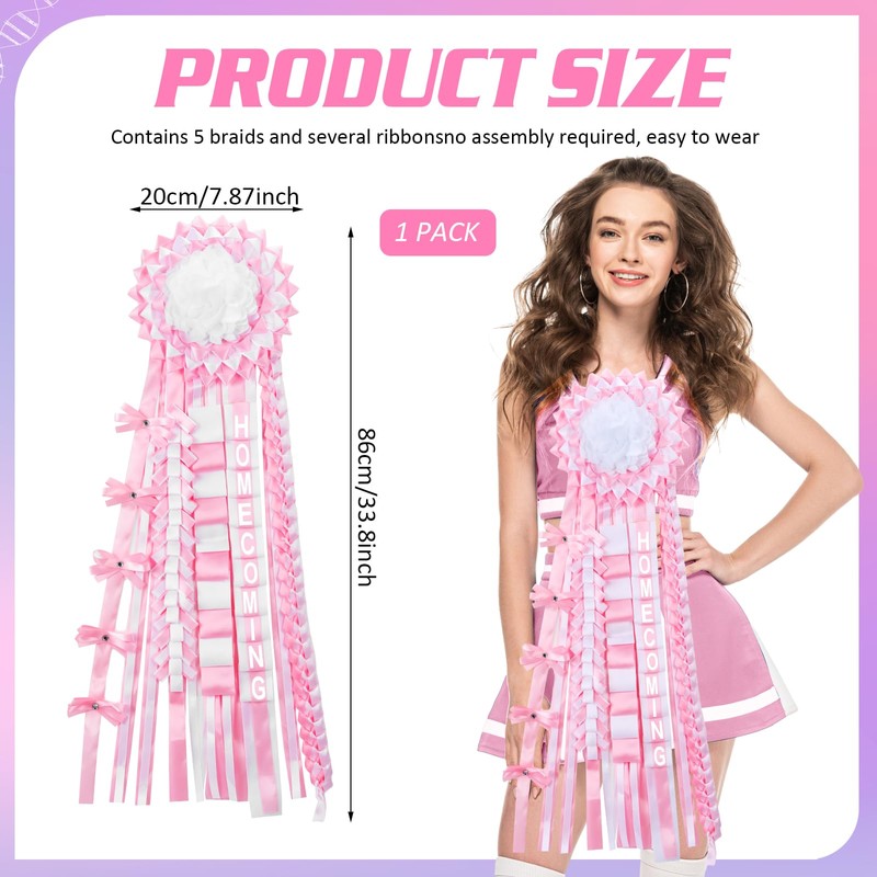 Hoolerry 1 Set Homecoming Mum Braid - 34 Inch Homecoming