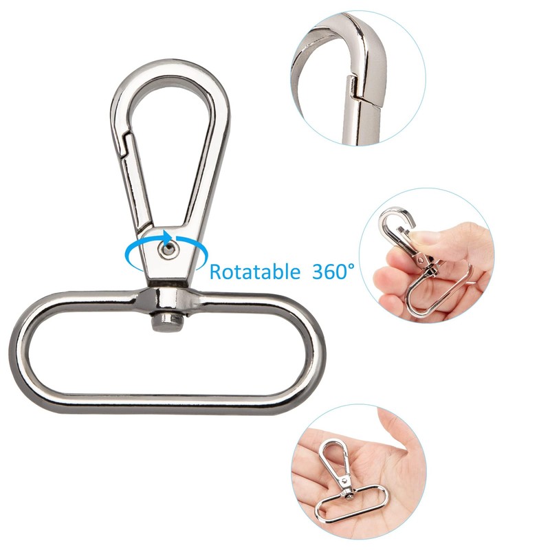 Rotating Carabiner, Pack of 20 Carabiner Hook Key Chains, 38
