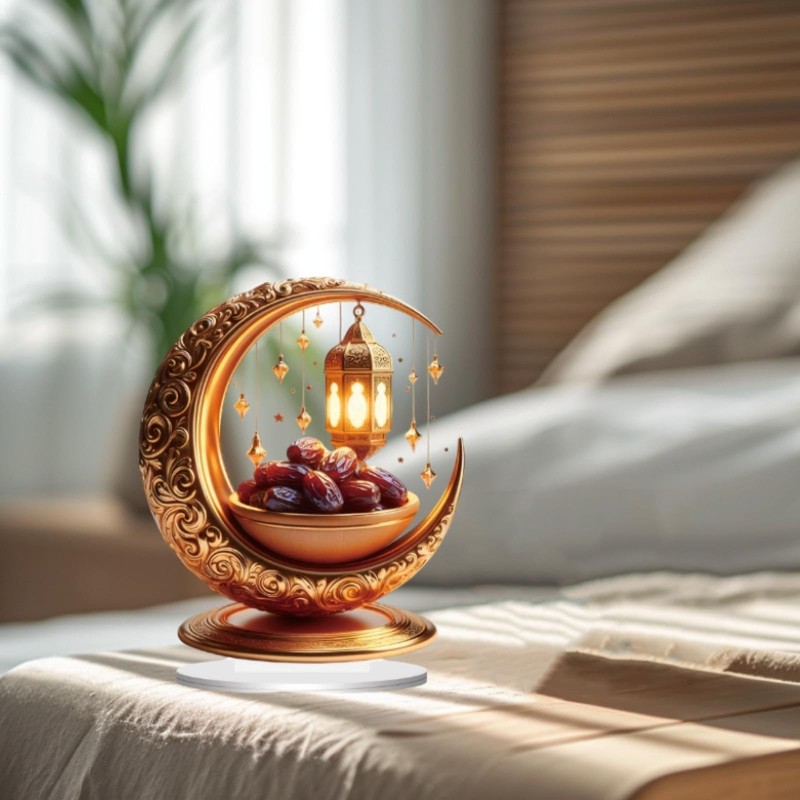 Perfeclan Eid Mubarak Night Light Ramadan Rustic Night Light Table