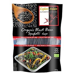 Explore Asian 100% Organic Gluten Free Black Bean Spaghetti 200g (Pack of 2) by Explore Asian