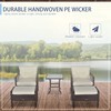 Outsunny 5-Piece PE Wicker Patio Furniture Set, Conversation Set with