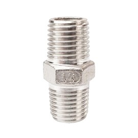 LOZOME 2 Pack 2" Male to Male NPT Hex Nipple Pipe Threaded 304 Stainless Steel Pipe Fitting