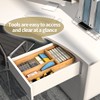 Bamboo Kitchen Drawer Organizer,Stackable Silverware Tray Utensil Organizer Cutlery Holder