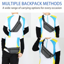 BSITSSS Bum Bag Men Women Belt Bag Waterproof Oxford Fabric Waist Bag Chest Bag Men's Chest Bag for Outdoor Travel Hiking Dog Training Men and Women 3 Zip Pockets, black, Fashion