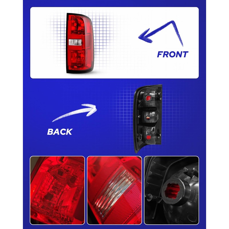 AUTOONE Chevy Colorado Tail Lights 2015-2022, Tail Lamp Assembly Right,