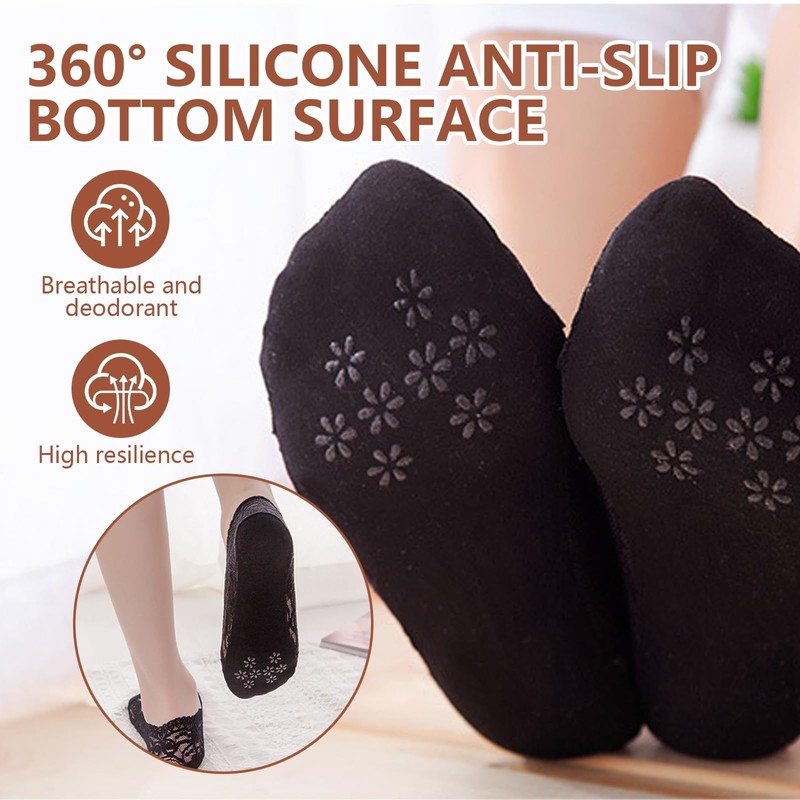 Landrain 10 Pairs of Women's Ankle Socks Invisible Women 34-38