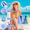 RAINFLOW Holographic Clear Tote Bag - Iridescent Beach Bag with