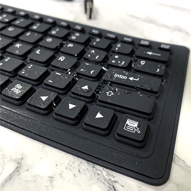 84 Keys Spanish USB Wired Silicone Keyboard Foldable Soft Silicone