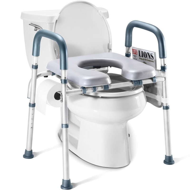 Toilet Seat Riser for Seniors, Adjustable Height & Width, 400lb