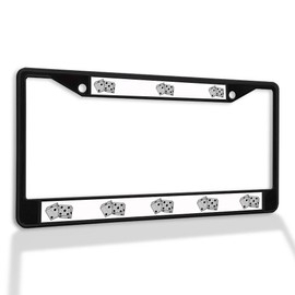 Fastasticdeals Metal Insert License Plate Frame Game Dices Logo Weatherproof Car Accessories Black 2 Holes Solid Insert