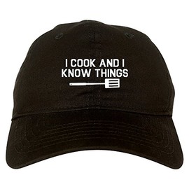 I Cook and I Know Things Chef Mens Dad Hat Baseball Cap Black