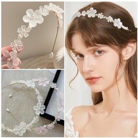 Set of 2 Women's Flower Hair Accessories, Various Models, Pearl Headbands, Headband, Plastic Headband, Headbands, Hair Band for Girls and Women