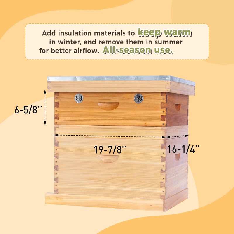 Honey Lake 10-Frame Beehive Quilt Box for Langstroth Hives