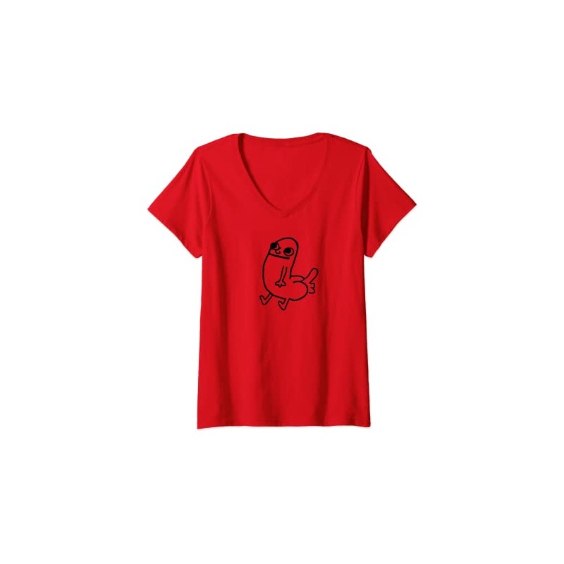 Women's Dickbutt Meme Shirt V-Neck T-Shirt, red