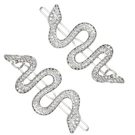 EPRVAUY Pack of 2 Snake Headband Rhinestone Headpiece Glitter Hair Clip Hair Accessories Simple Twisted Medusa Hair Clip Hair Pins for Women and Girls