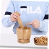 LABRIMP -in-one Garlic Press Set Bamboo Pot Pestle Food Garlic