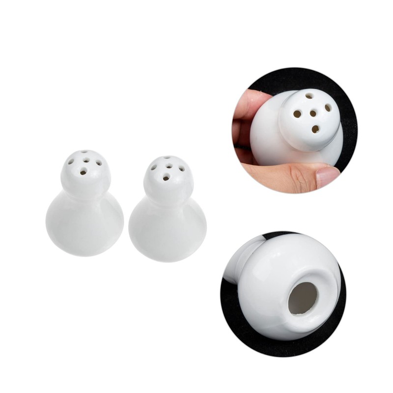 STOBAZA Farmhouse Style Ceramic Salt Pepper Set Condiment Organizer Toothpick