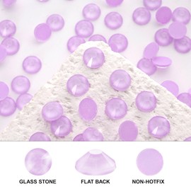 novani Novani 3000 Pieces Flatback Rhinestones Glass Round Gems Mocha Lt.Purple Crystals for Nail Art DIY Crafts Clothes Shoes,SS8,2.3-2.5mm