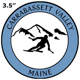 Athena Brands Carrabassett Valley Maine Extreme Skier - Car Truck Window Bumper Sticker Decal - Columbia Blue