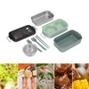 Lunch Box 2 Tier Stackable Container Folding Buckle Stainless Steel
