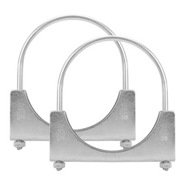 BATONECO 4.5" U Bolt Clamp, Muffler Exhaust Clamps,4-1/2 Inch Saddle Style Heavy Duty Mild Steel(2-Pack)