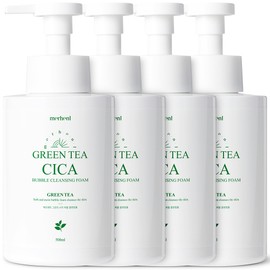 [Skin irritation test completed] 2+2 Margent Cleansing Foam 500ml Cica Green Tea Mild Alkaline Deep Cleansing Face Wash Foam Cleansing Bubble - Green Tea Cica Bubble Cleansing Foam / [피부 자극 테스트 완료] 2+2 메르헨트 클렌징폼 500ml 시카 그린티 약알칼리 딥클렌징 세안제 폼클렌징 버블 - 그린티 시카 버블 클렌징폼 X 4개