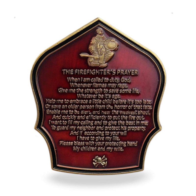 Firefighter Challenge Coin Fireman Prayer Gift