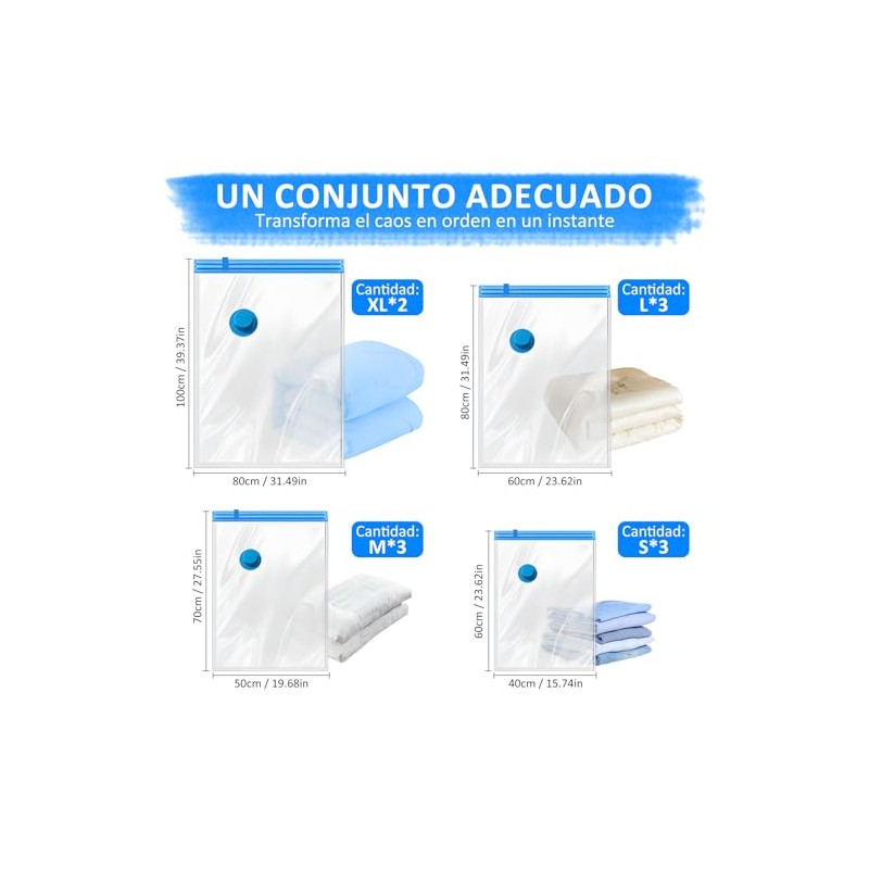 Bolsas de Almacenamiento de Vacío, 12PCS Bolsas de Vacio para