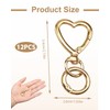 24 Pcs Heart Shaped Keychain Clip, Swivel Lobster Clasp Gold