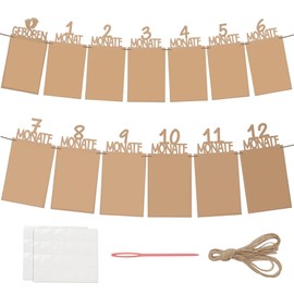 Photo Banner 1st Birthday for 0 to 12 Months Baby Photo Garland Birthday Decoration Hanging Wall Decoration Hanging Photo Wall Decoration for Girls/Boys Party Decor Celebrations