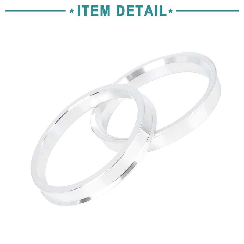 ACROPIX 73.1 to 64.1 mm Hub Centric Rings Silver Tone