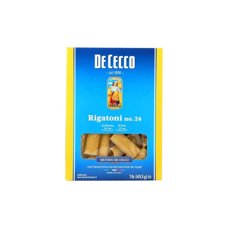 De Cecco Pasta Pasta, Rigatoni - (Case of 12 -