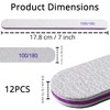 12Pcs Professional Nail Files, 100/180 Grit Double-Sided Nail Files Set
