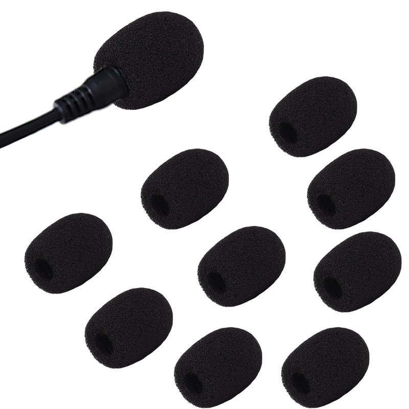 10 Pack Mini Lapel Headset Microphone Windscreen Foam Cover