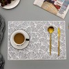 Hosoncovy 4 Pack Ginkgo Biloba Decorative Placemats Rectangle PVC Hollow