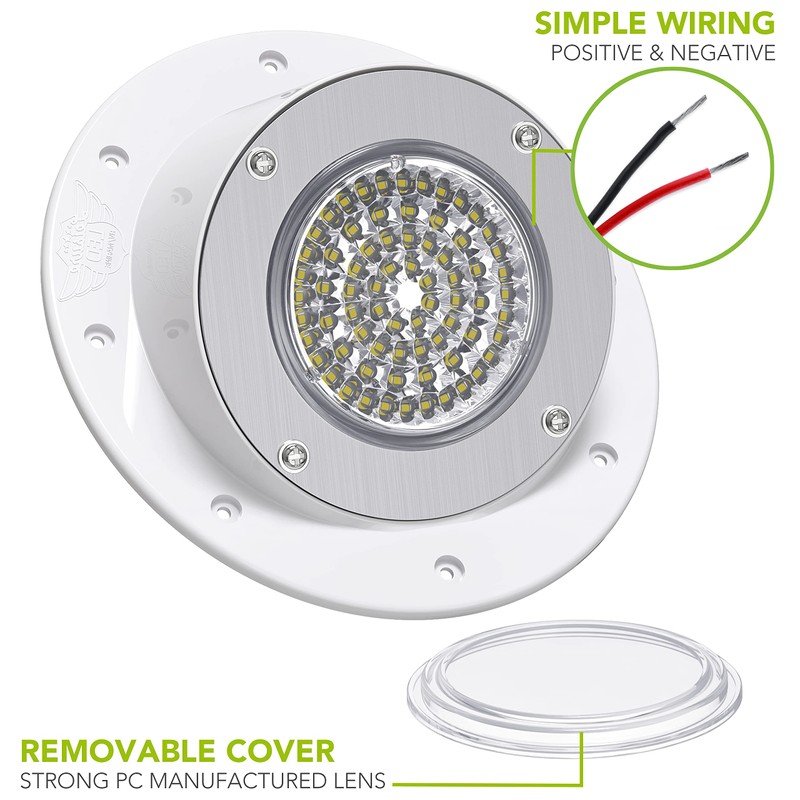 Leisure LED RV Exterior Round Surface Mount Flood Porch Utility