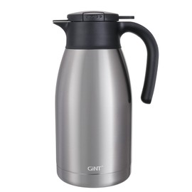GiNT 64Oz Thermal Coffee Carafe, Insulated Stainless Steel Coffee Carafes for Keeping Hot/Double Walled Vacuum Thermal Carafe (Silver, 1.9L)