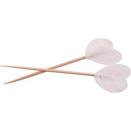 Folat 61561 Pickers White Hearts-50 Pieces Party Picks, White Hearts, Pack of 50, Costumes