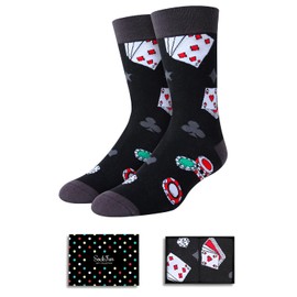 sockfun Funny Poker Gifts for Men - Gambling Casino Las Vegas Gifts for Poker Players, Poker Gambling Socks