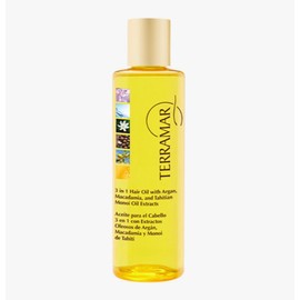 Terramar 3 in 1 Hair Oil (98ml / 3.31 fl Oz) - with Argan, Macadamia, Monoi - Nourishes, Smooths Frizz, Adds Shine, Lightweight for All Hair