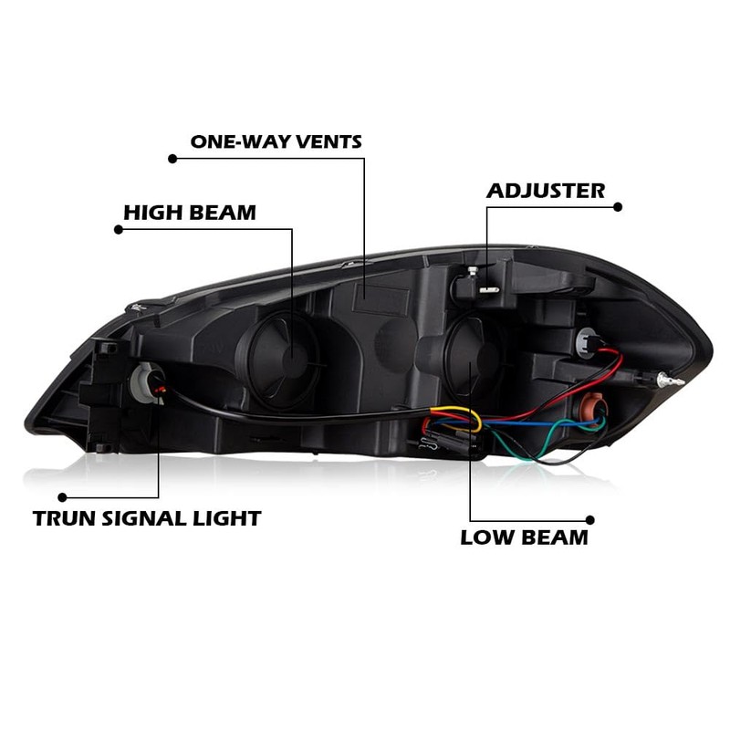 PIT66 LED Headlight Assembly Compatible with Chevy Impala 2006-2013/ Fit