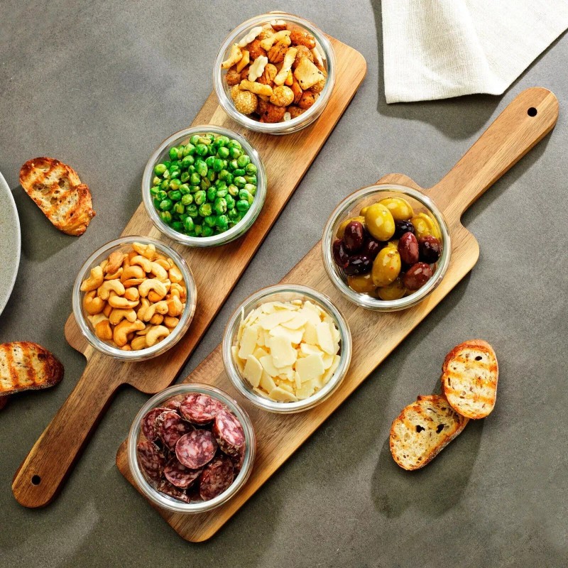 Home Essentials Table Setter Acacia Wood Serving Set, 2-pack Microwave