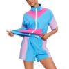 UOUA Women's 80s Color Block Outfits 2 Piece Tracksuit 90s