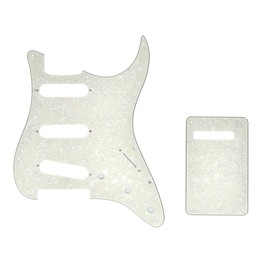 KAISH 11 Hole ST/Strat Style Pickguard SSS Pick Guard with ST Back Plate Tremolo Trem Cover for Stratocaster/Strat Made in USA/Mexico Aged Pearl