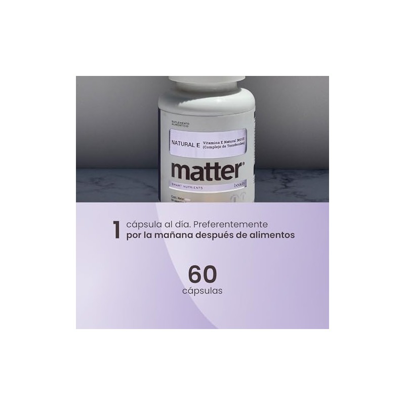 Matter Natural E, Vitamina E Natural 300UI, Complejo de d-Tocoferoles