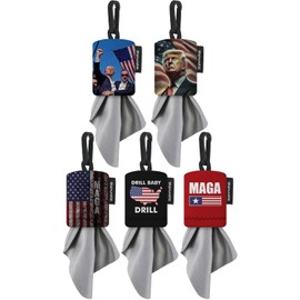SPUDZ Classic Trump MAGA Variety Pack | Five 6" x 6" Microfiber Towels w/Neoprene Pouches | Premium Microfiber Cleaning Cloths for Lenses, Screens, and More