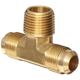 Anderson Metals - 54045-0808 Brass Tube Fitting, Tee, 1/2" Flare x 1/2" Flare x 1/2" Male Pipe