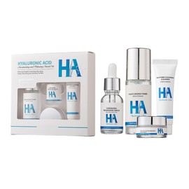 Hyaluronsäure Gesichtspflegeset - 4-teilig, Tiefenwirksame Hydratation, Reduziert Feine Linien und Falten, Anti-Aging Vorteile, Stärkt die Hautbarriere, Sanfte Pflege für ein Jugendliches Aussehen